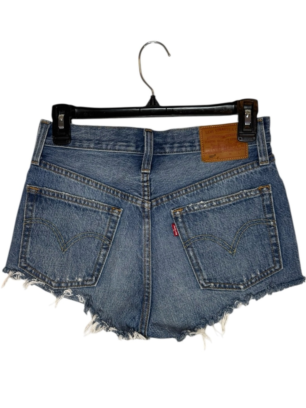 LEVI’S 501 Distressed Cut Off Raw Hem Jean Shorts Size 26